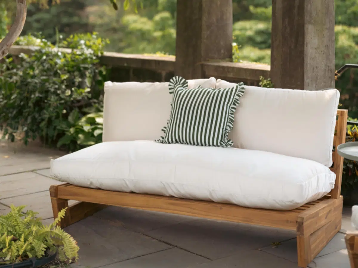 Basil Stripe Ruffle Pillow