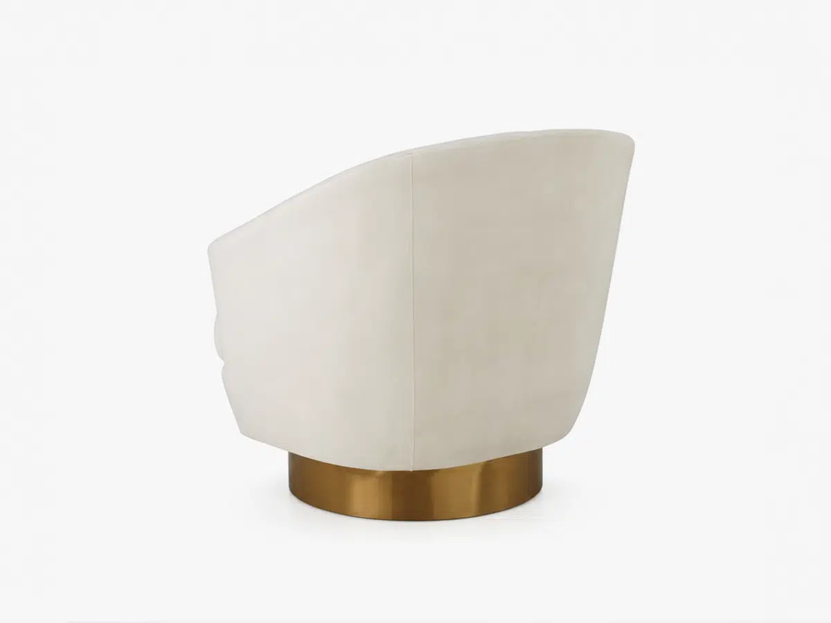 Cream Crescent Swivel Chair