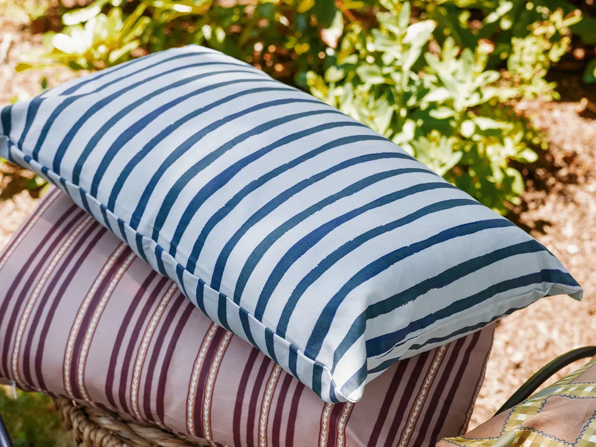 Cottage Stripe Heather Lumbar Pillow