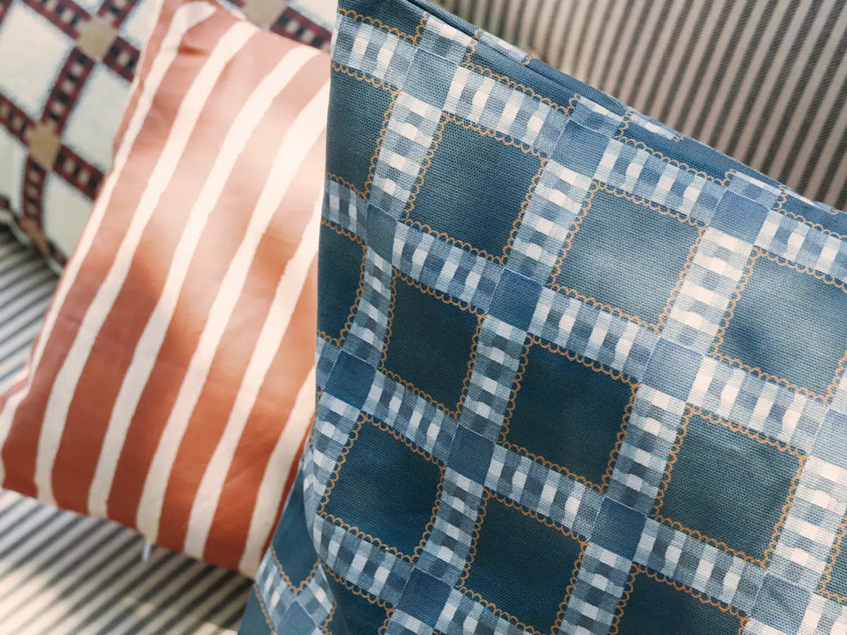Supper Gingham Juniper Square Pillow