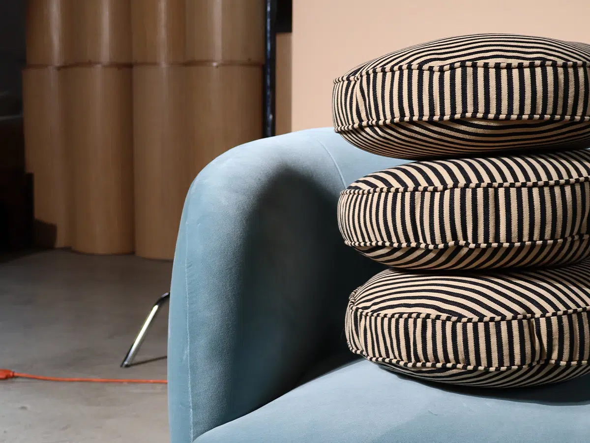 Shadow Stripe Circle Pillow