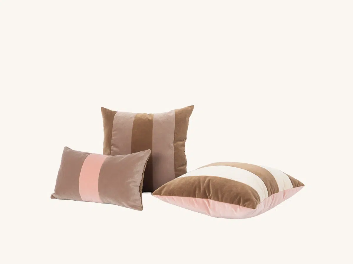 Reed Stripe Velvet Pillows Set of 3