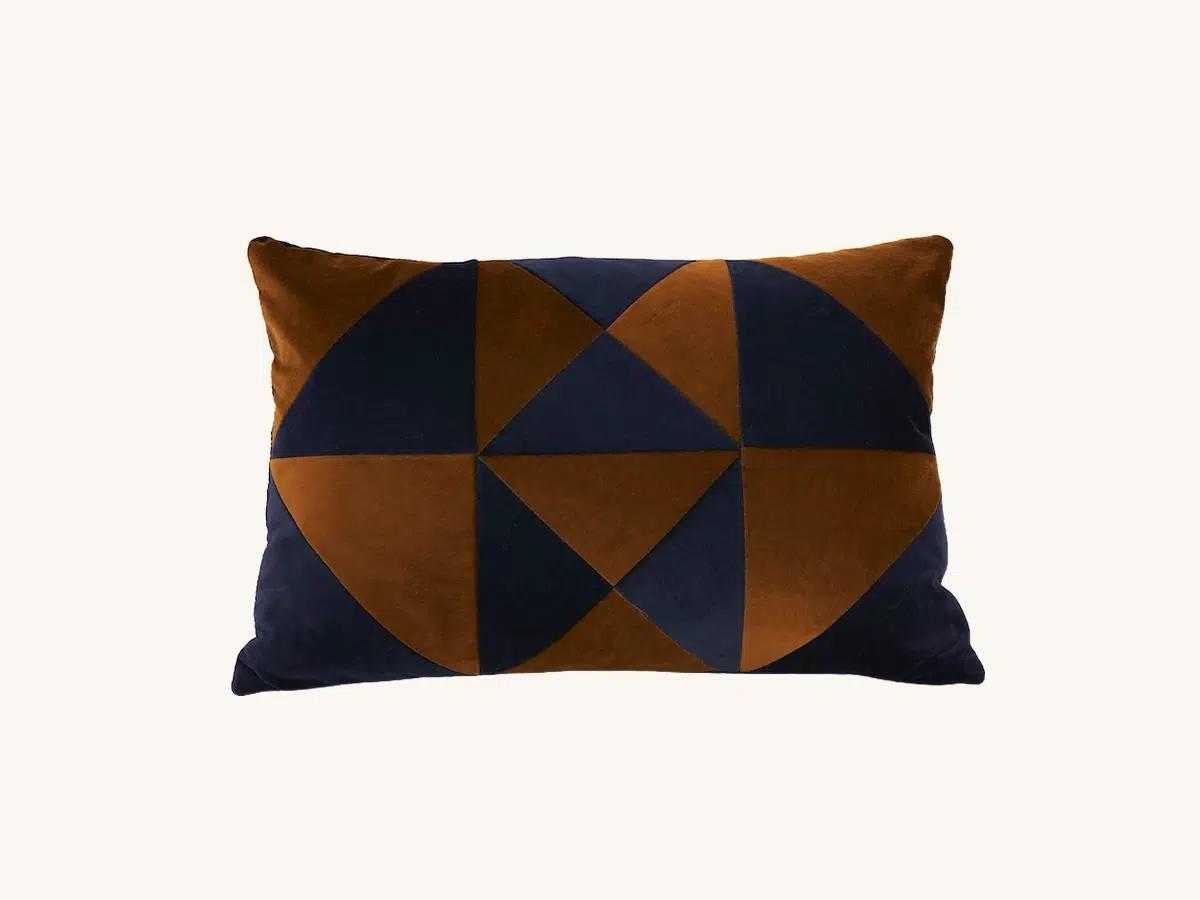 Navy + Copper Pillow