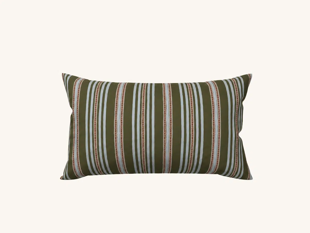 Cottage Stripe Olivine Lumber Pillow