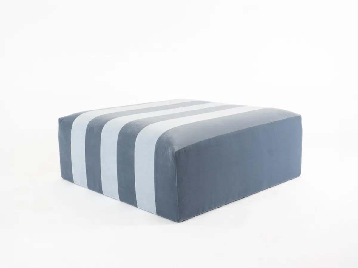 Denim Stripe Ottoman
