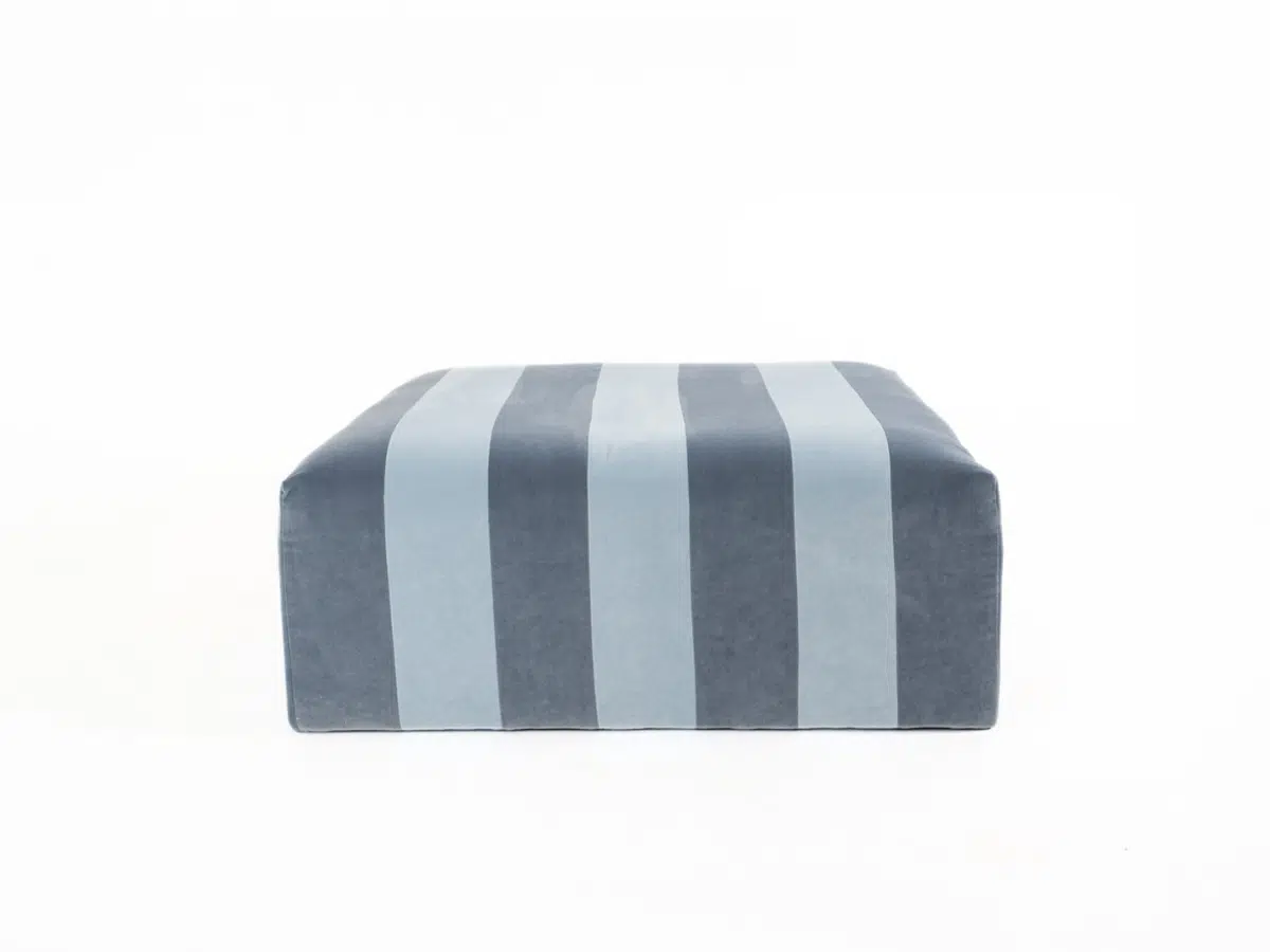 Denim Stripe Ottoman