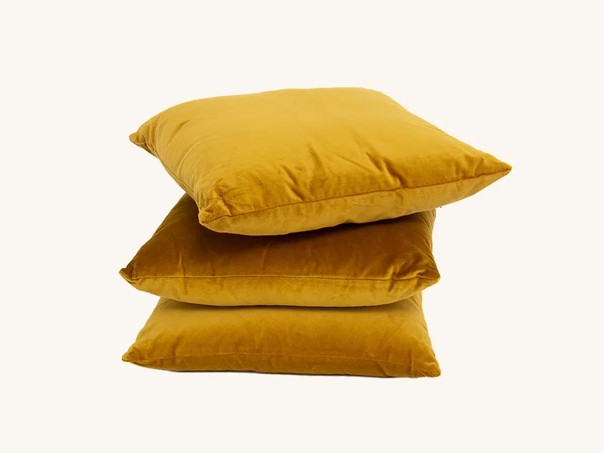 Golden Velvet Square Pillow