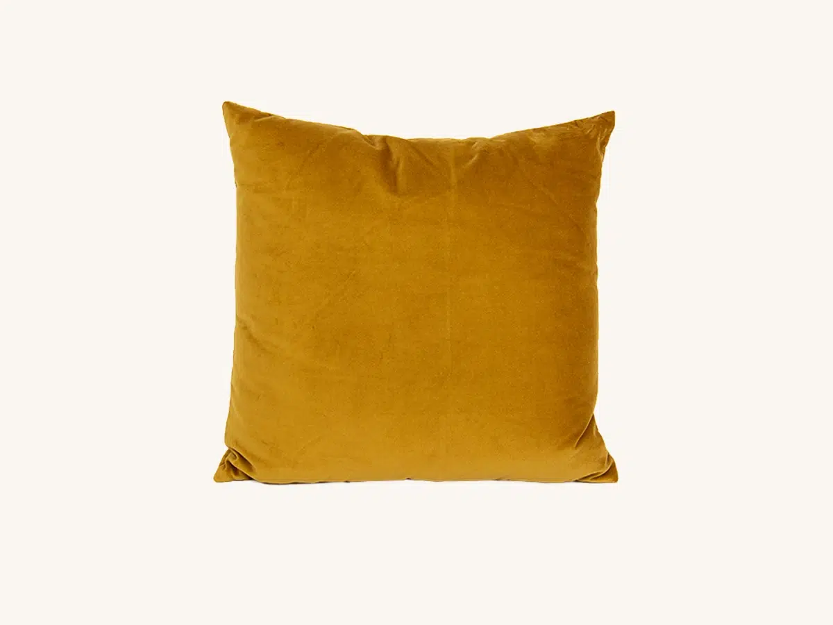 Golden Velvet Square Pillow