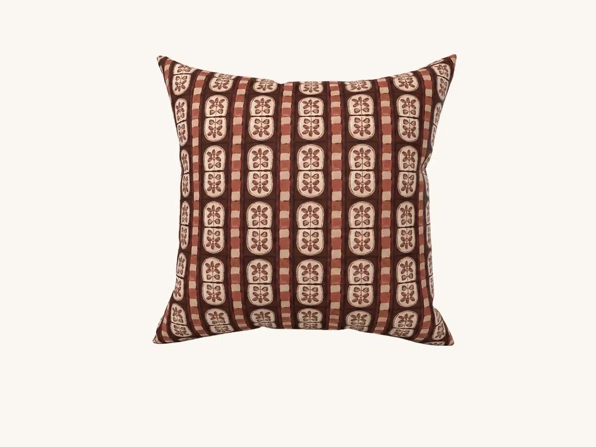 Heirloom Stripe Garnet Square Pillow