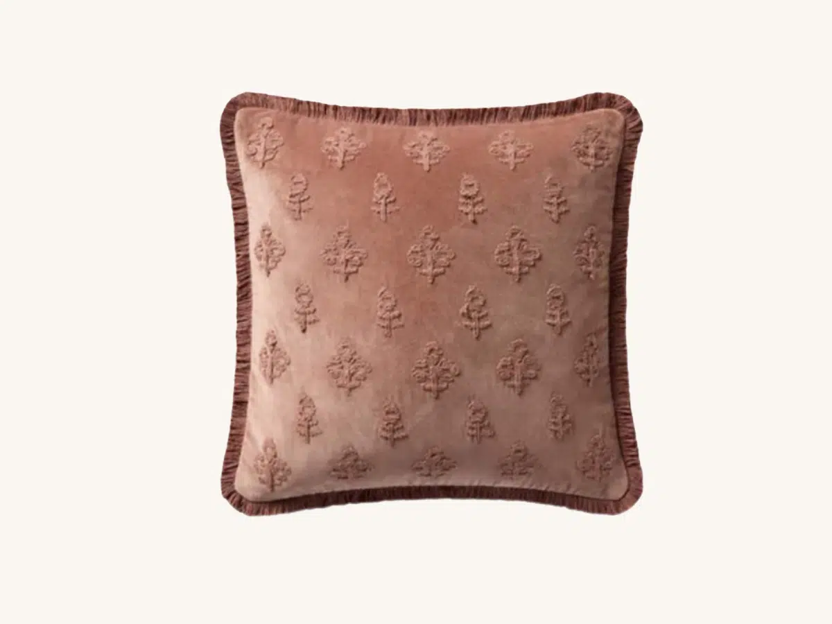 Mona Embroidered Velvet Pillow