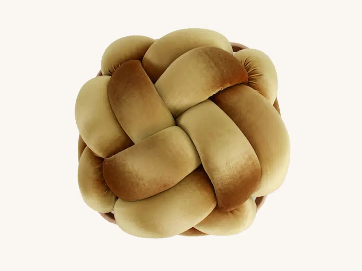 Mustard Knot Floor Pillow Set of 2