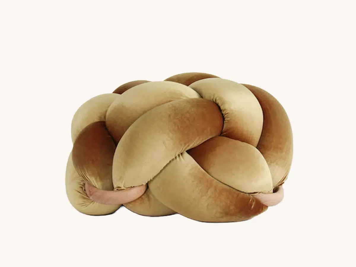 Mustard Knot Floor Pillow Set of 2