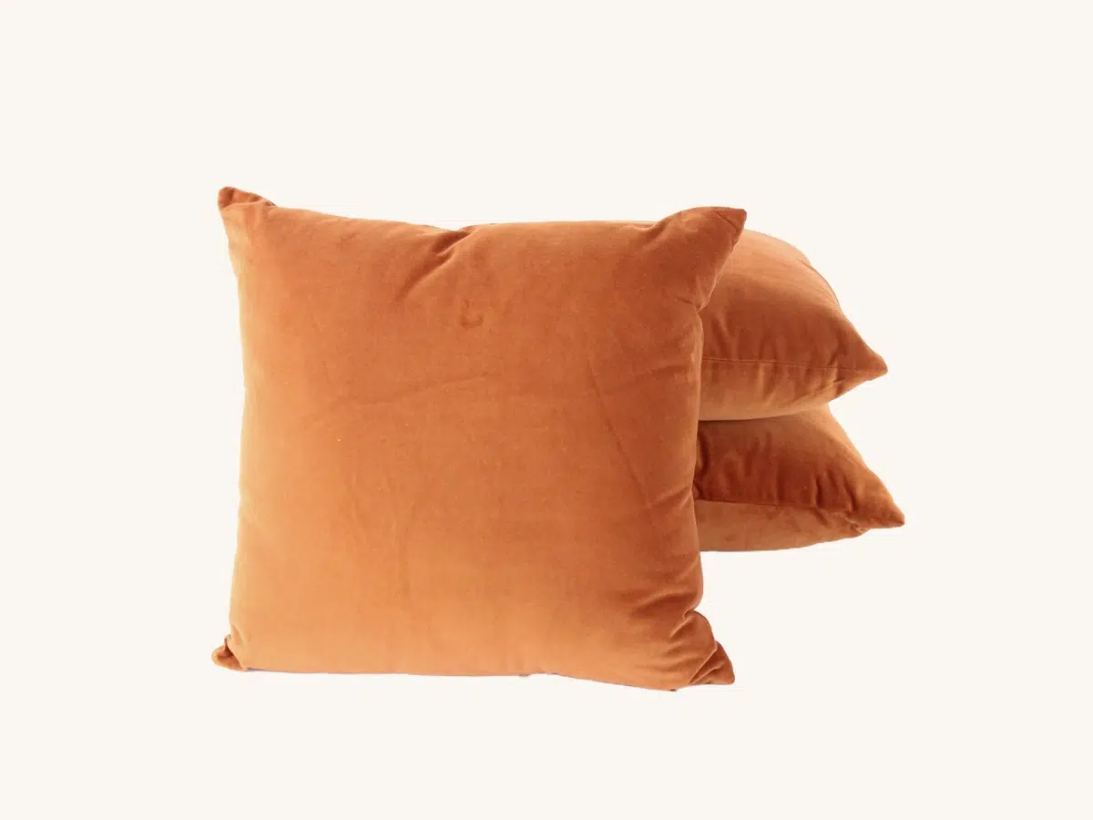 Rust Square Velvet Pillow