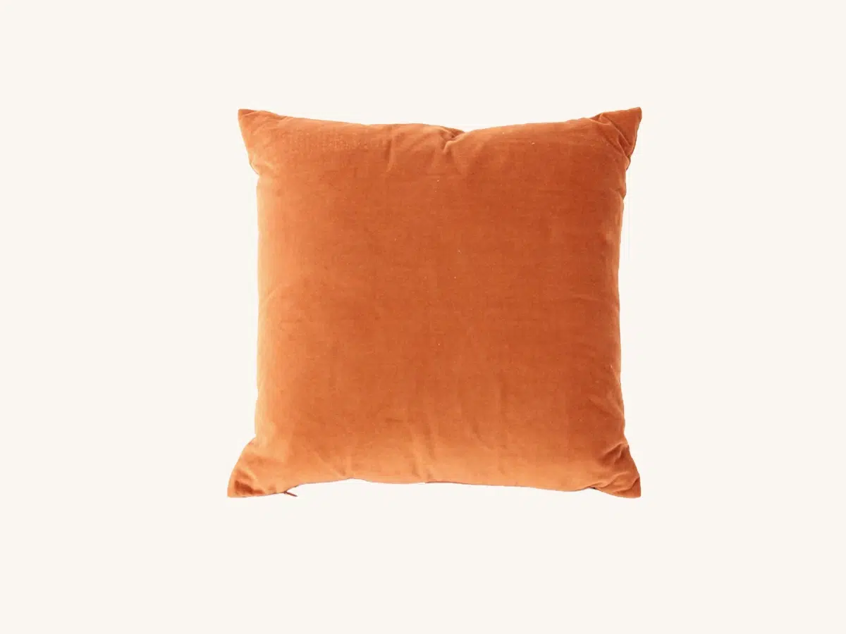 Rust Square Velvet Pillow