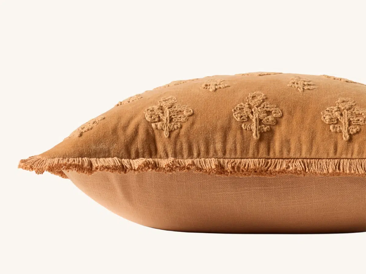 Sable Embroidered Velvet Pillow