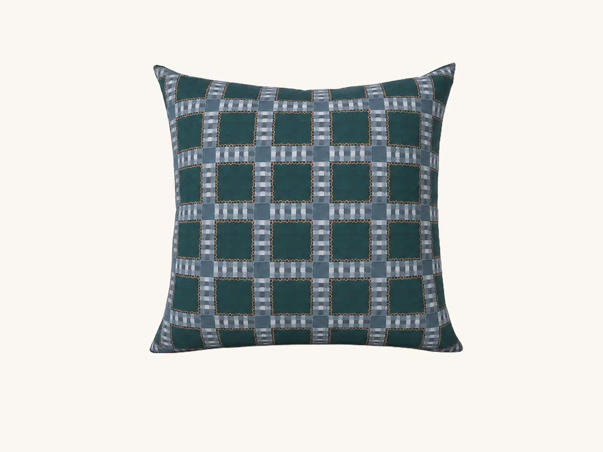 Supper Gingham Juniper Square Pillow