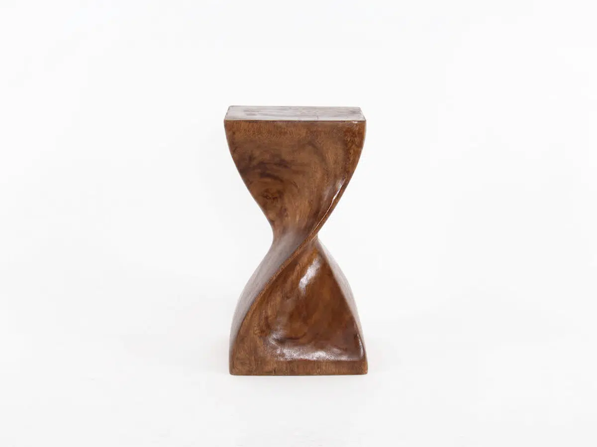 Twisted Teak Side Table