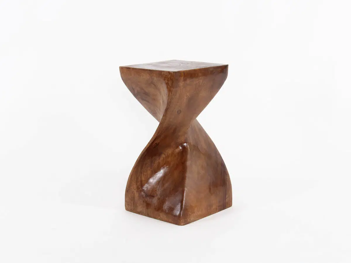 Twisted Teak Side Table