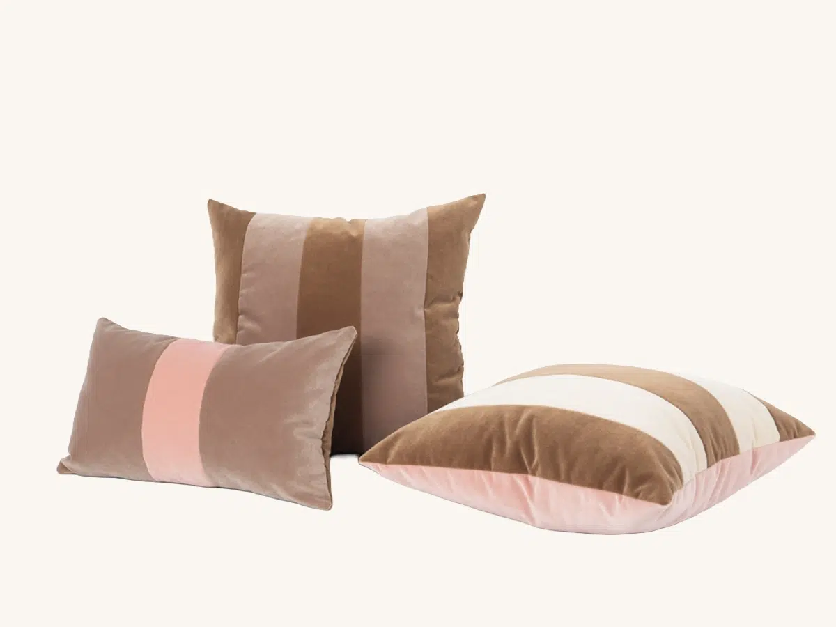 Reed Stripe Velvet Pillows Set of 3