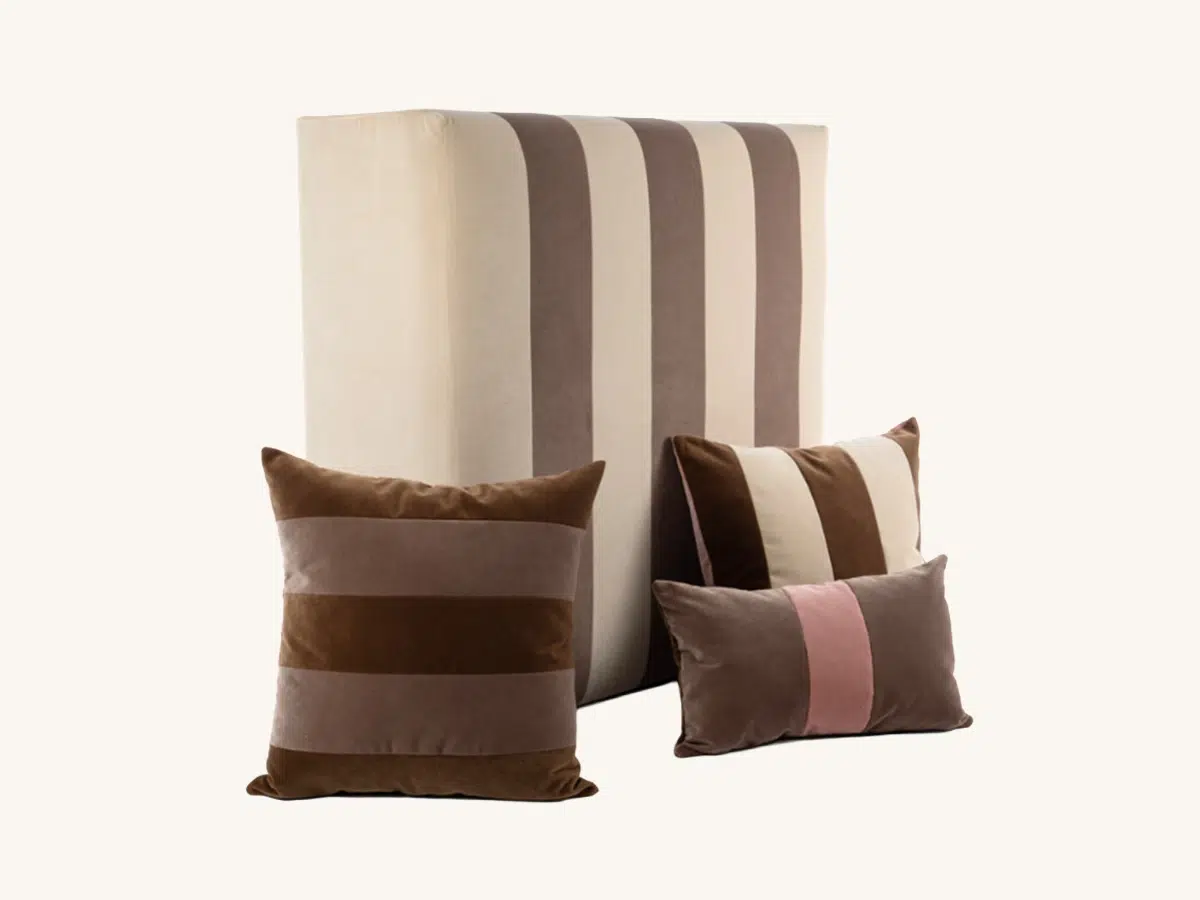 Reed Stripe Velvet Pillows Set of 3