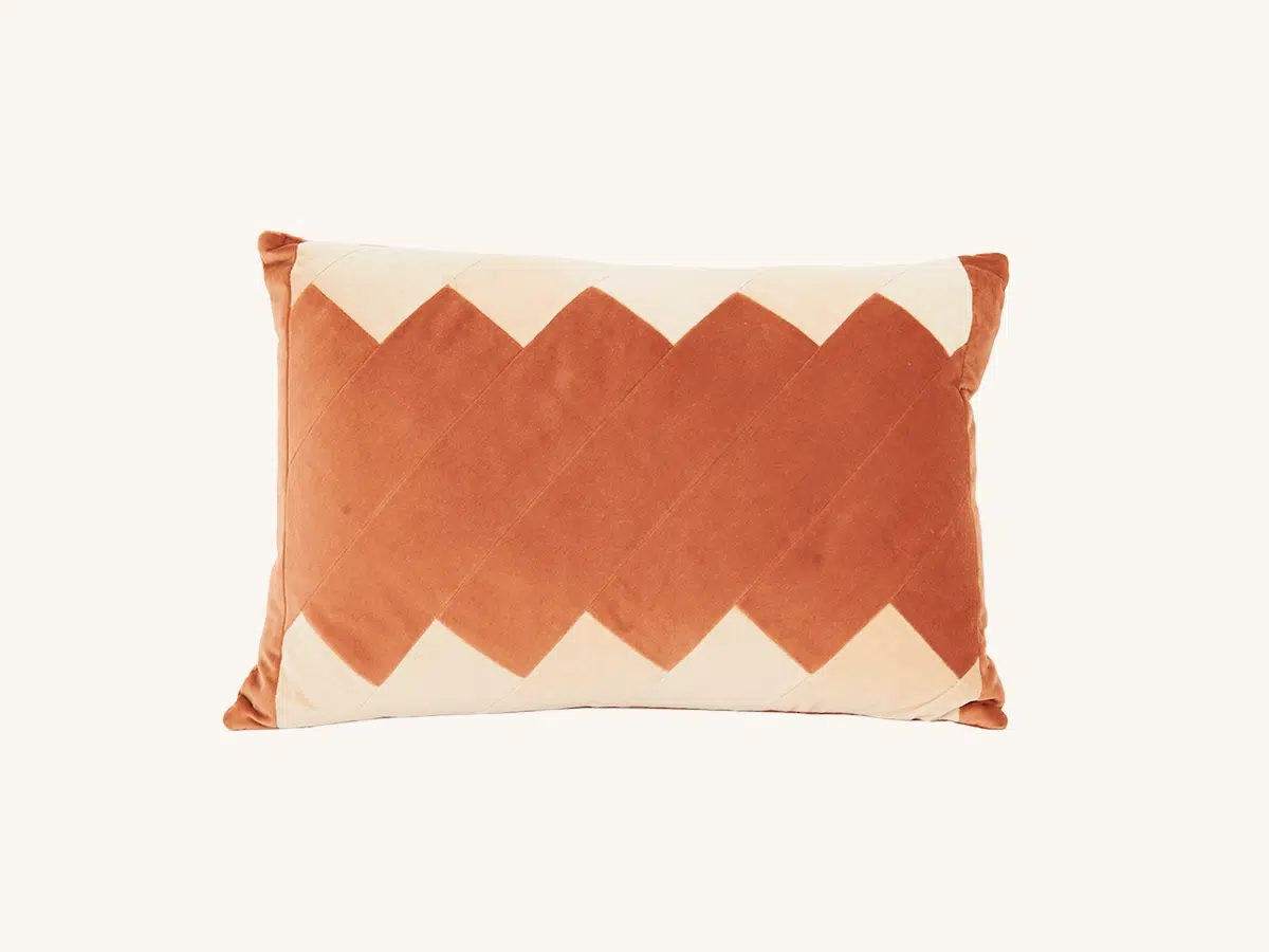 Blush Zig Zag Lumbar Pillow