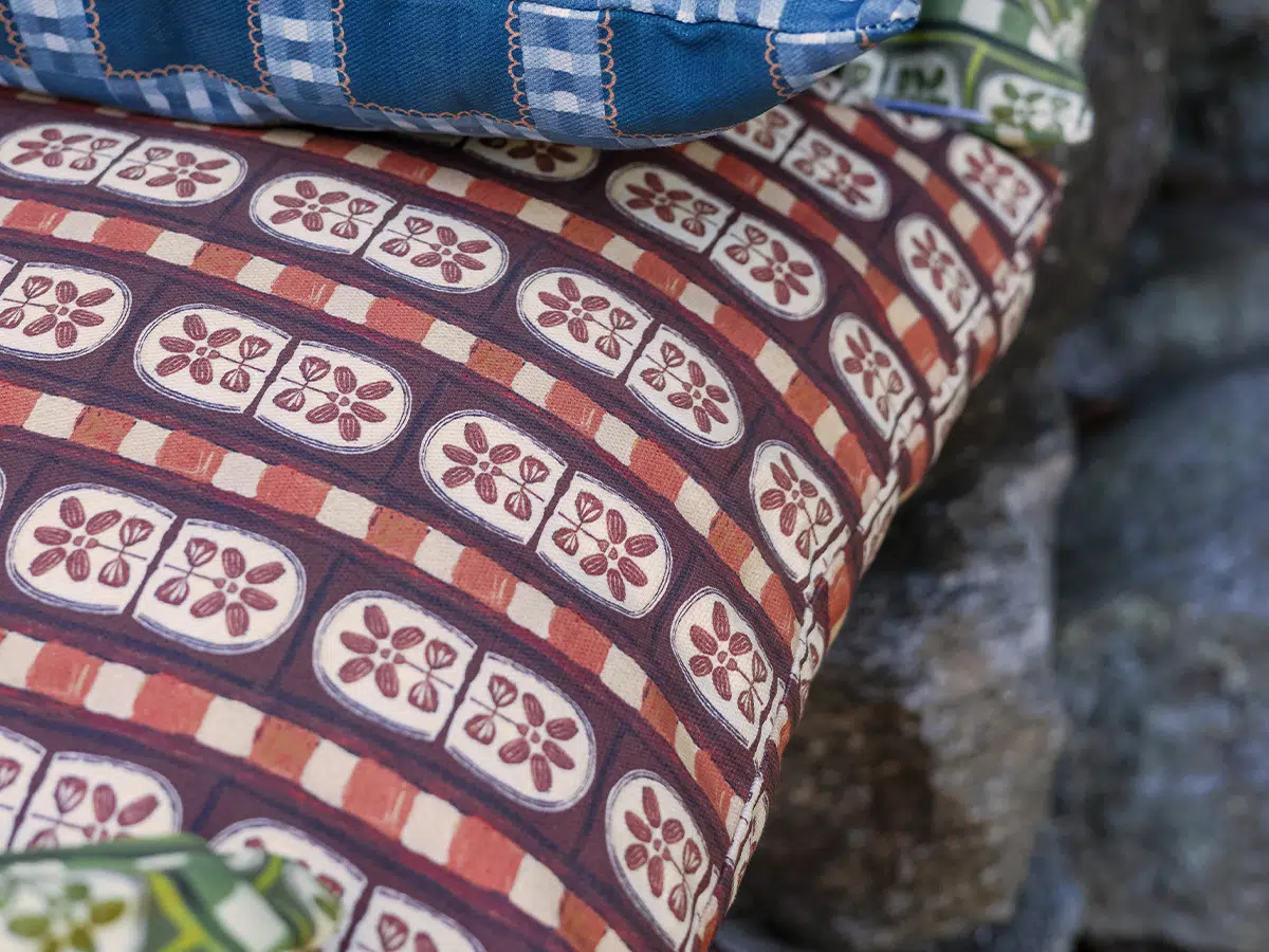 Heirloom Stripe Garnet Lumbar Pillow